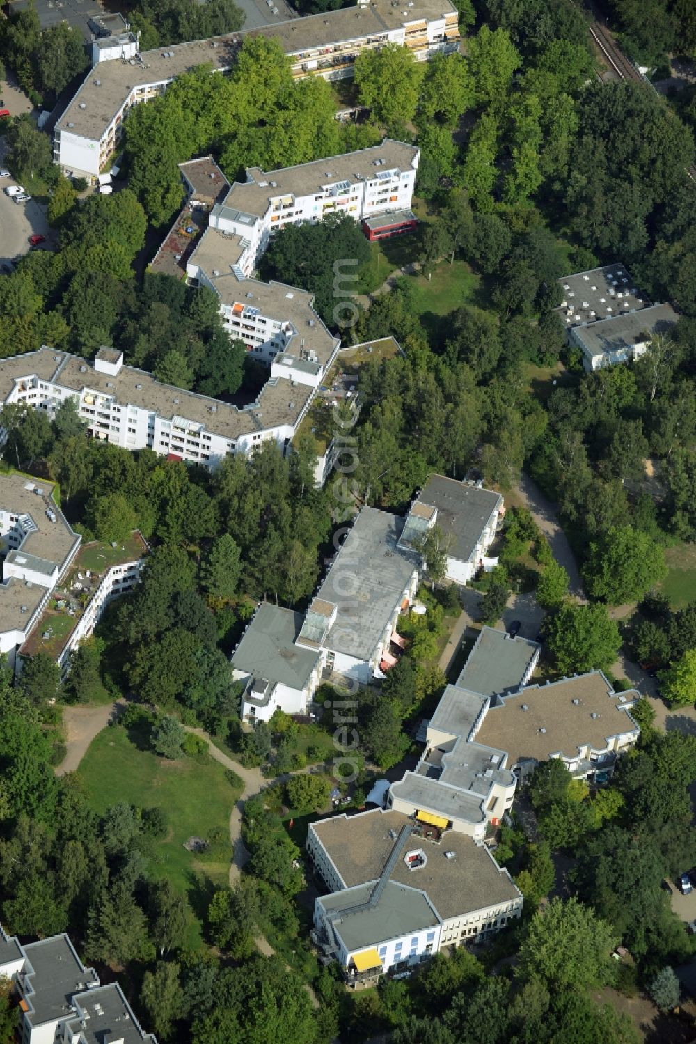 Heiligensee, Berlin from above - Building the retirement home Evangelisches Jugend- und Fuersorgewerk e.V. in Heiligensee, Berlin