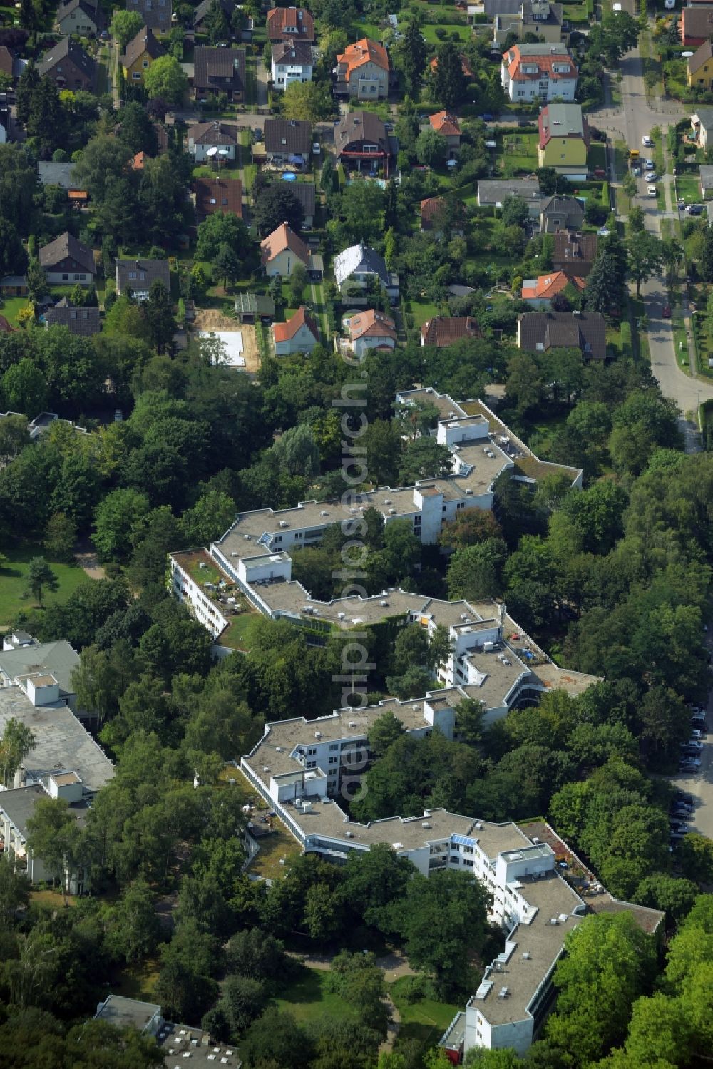 Aerial photograph Heiligensee, Berlin - Building the retirement home Evangelisches Jugend- und Fuersorgewerk e.V. in Heiligensee, Berlin