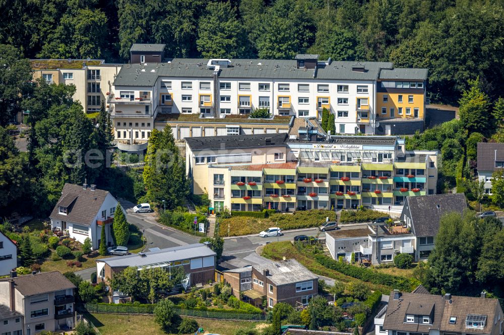 Aerial photograph Velbert - Building the retirement home Domizil Burgfeld on street Emil-Schniewind-Strasse in Velbert in the state North Rhine-Westphalia, Germany