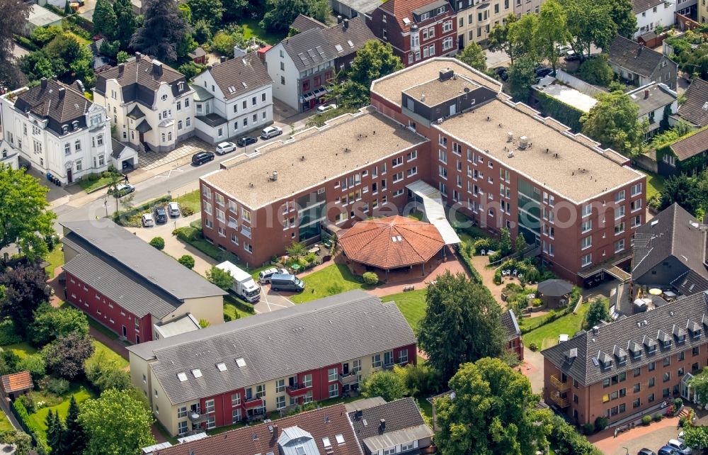 Essen from above - Building of the nursing home - Senior residence of the Evangelical Senior Centre gGmbH Kettwig in Essen in North Rhine-Westphalia