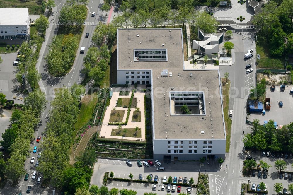 Ingolstadt from the bird's eye view: Building of the nursing home - Senior citizens residence on the grounds of the Klinikum Ingolstadt in Ingolstadt in the federal state of Bavaria, Germany