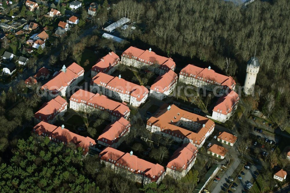 Berlin Buch from above - Building the retirement home Hospiz Ludwigpark on Zepernicker Str in Berlin in Germany