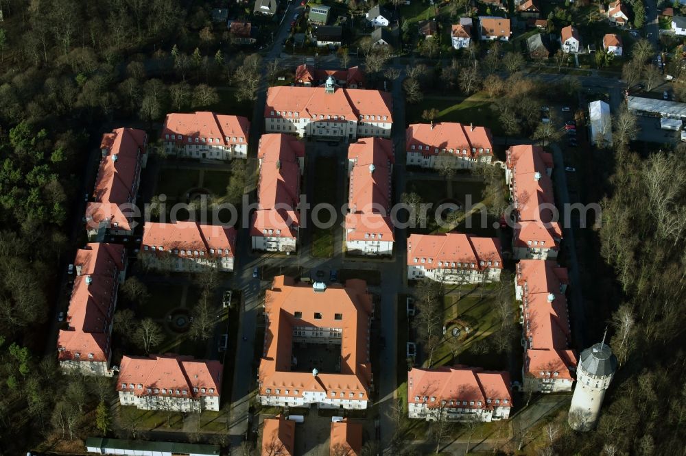 Aerial image Berlin Buch - Building the retirement home Hospiz Ludwigpark on Zepernicker Str in Berlin in Germany