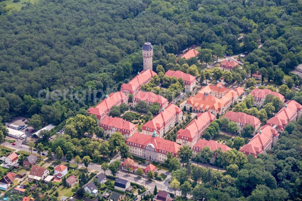 Berlin from above - Building the retirement home Hospiz Ludwigpark on Zepernicker Str in Berlin in Germany