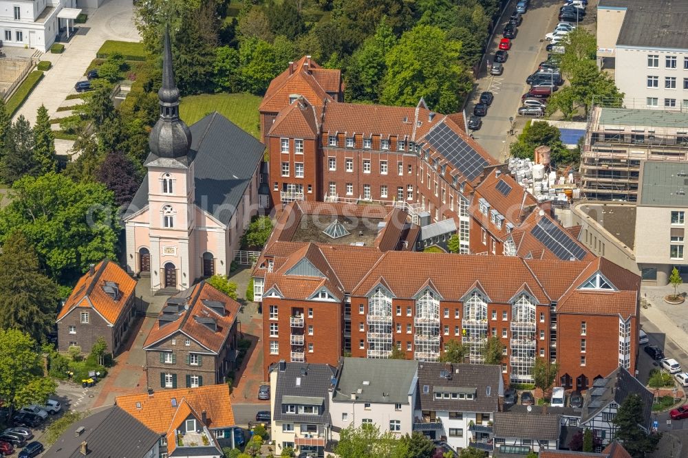 Essen from above - Building the retirement home St. Josefshaus Kettwig in Essen at Ruhrgebiet in the state North Rhine-Westphalia, Germany