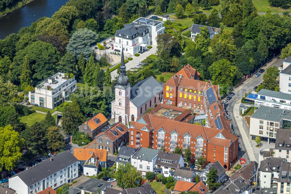 Aerial photograph Essen - Building the retirement home St. Josefshaus Kettwig in Essen in the state North Rhine-Westphalia, Germany