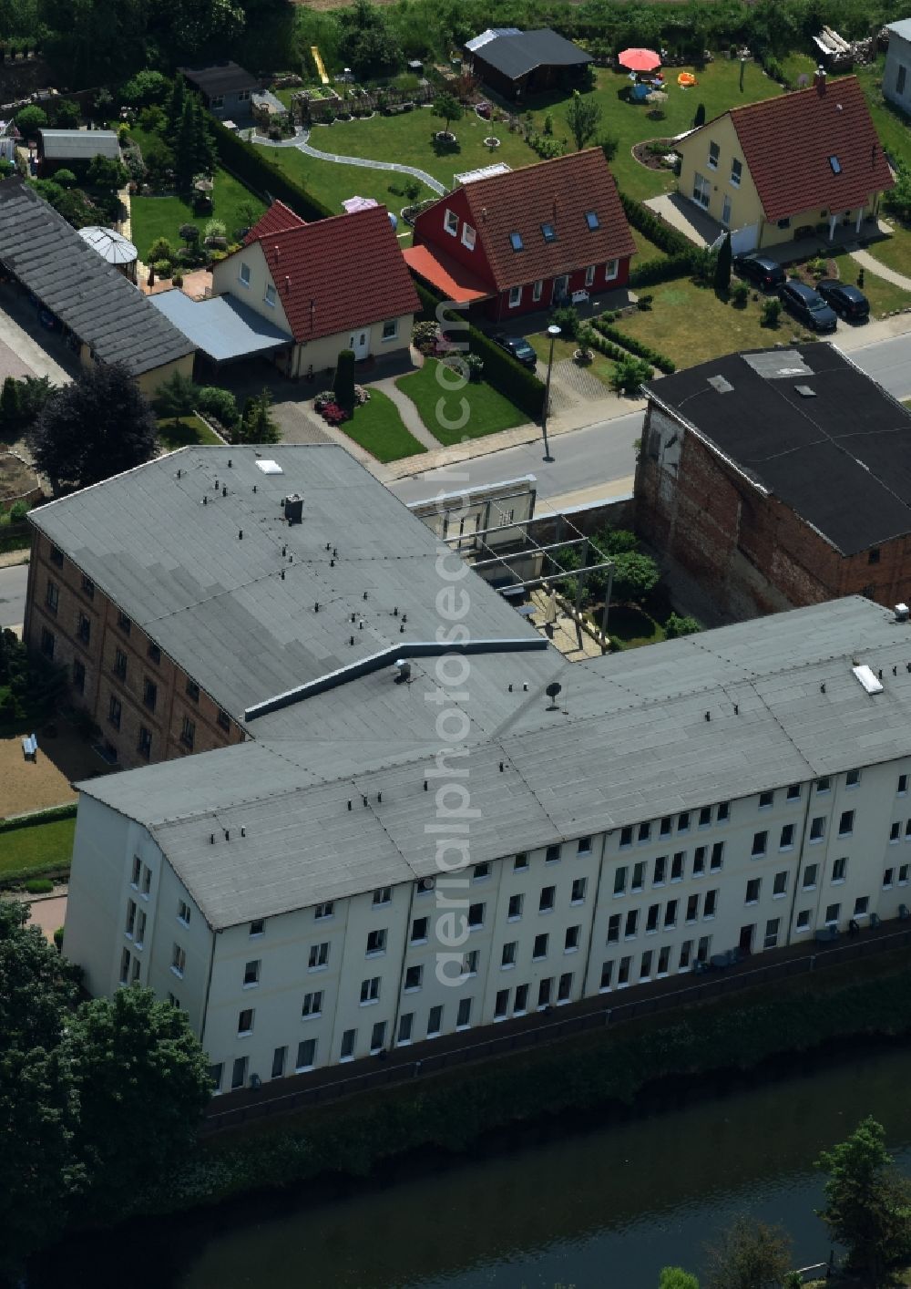 Aerial photograph Plau am See - Building the retirement home KMG Kliniken plc in Plau am See in the state Mecklenburg - Western Pomerania