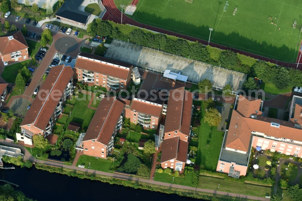 Aurich from above - Building the retirement home Kursana Domizil Aurich Tannenbergstrasse in Aurich in the state Lower Saxony