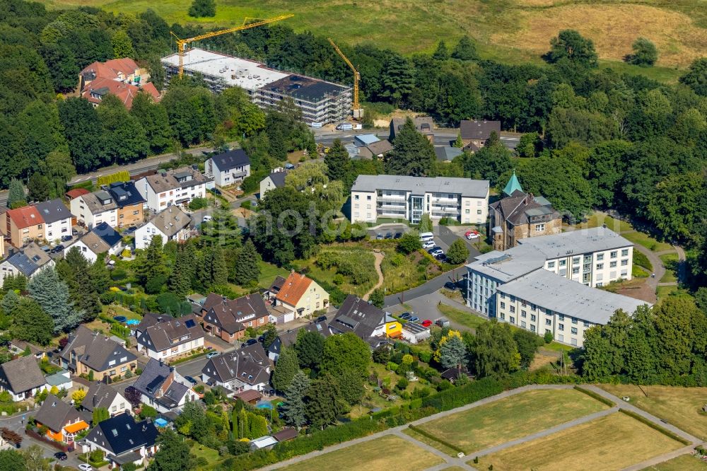 Witten from above - Building the retirement home Lutherhaus on Ulmenstrasse in the district Bommern in Witten in the state North Rhine-Westphalia, Germany