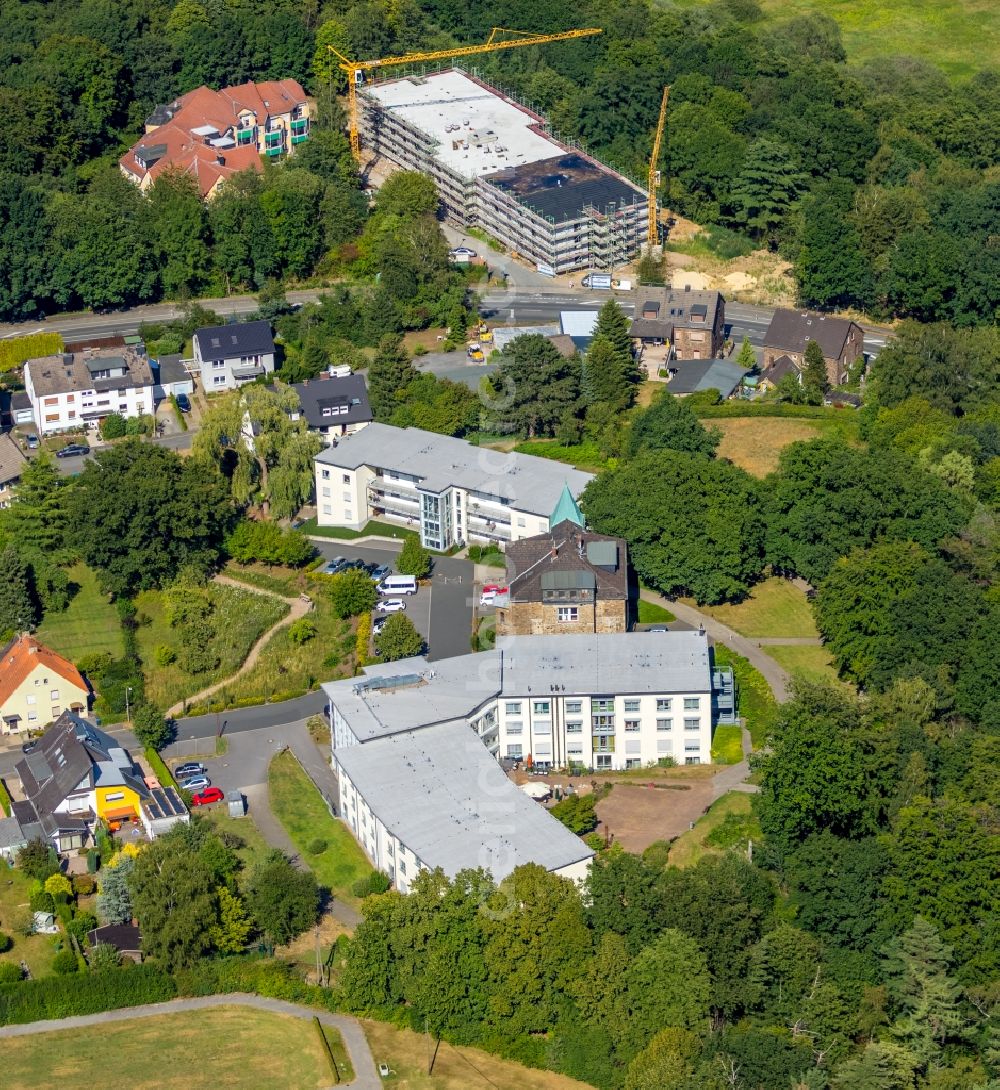 Aerial image Witten - Building the retirement home Lutherhaus on Ulmenstrasse in the district Bommern in Witten in the state North Rhine-Westphalia, Germany