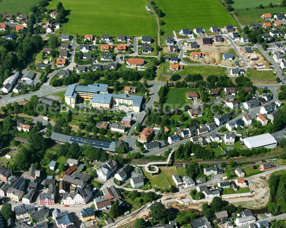 Oberkotzau from above - Building the retirement home on street Doehlauer Berg in Oberkotzau in the state Bavaria, Germany