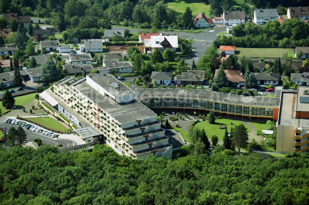 Bad Kissingen from the bird's eye view: Building of the retirement home of the Seniorenresidenz Parkwohnstift gem. GmbH at the Heinrich-von-Kleist-Strasse in the district of Garitz in Bad Kissingen in Bayern, Germany