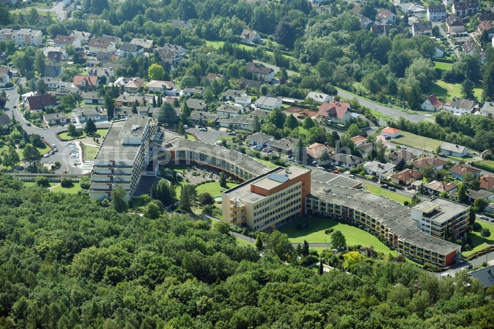 Aerial photograph Bad Kissingen - Building of the retirement home of the Seniorenresidenz Parkwohnstift gem. GmbH at the Heinrich-von-Kleist-Strasse in the district of Garitz in Bad Kissingen in Bayern, Germany