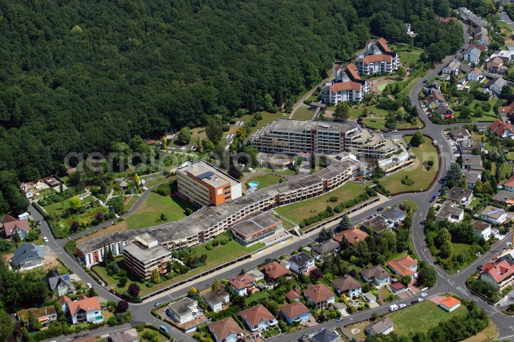 Garitz from above - Building of the retirement home of the Seniorenresidenz Parkwohnstift gem. GmbH at the Heinrich-von-Kleist-Strasse in the district of Garitz in Bad Kissingen in Bayern, Germany