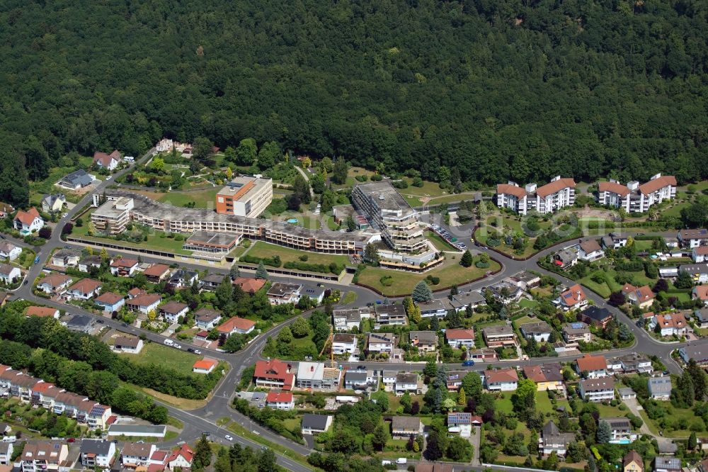 Aerial image Garitz - Building of the retirement home of the Seniorenresidenz Parkwohnstift gem. GmbH at the Heinrich-von-Kleist-Strasse in the district of Garitz in Bad Kissingen in Bayern, Germany