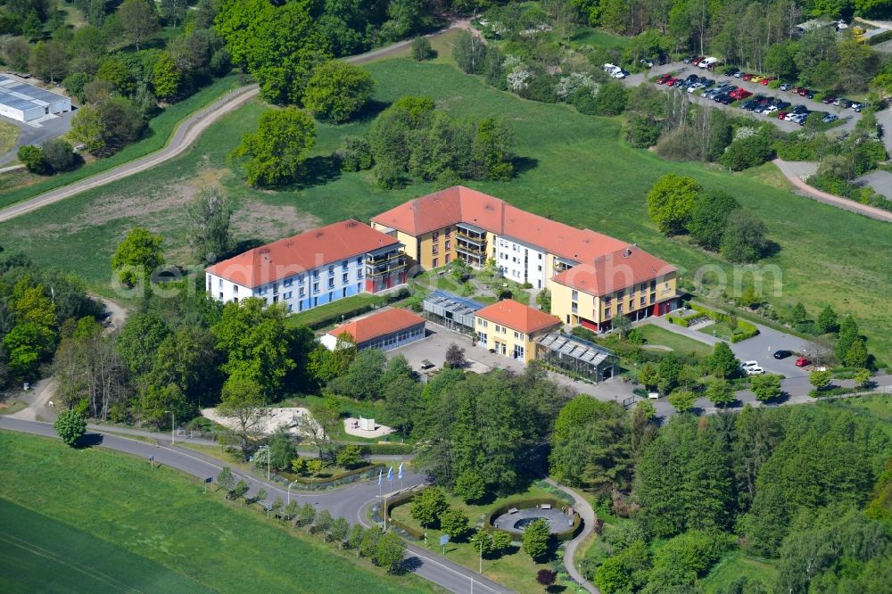 Aerial photograph Bad Schmiedeberg - Building the retirement home Pflegezentrum on Kurpark on Moschwiger Strasse in Bad Schmiedeberg in the state Saxony-Anhalt, Germany