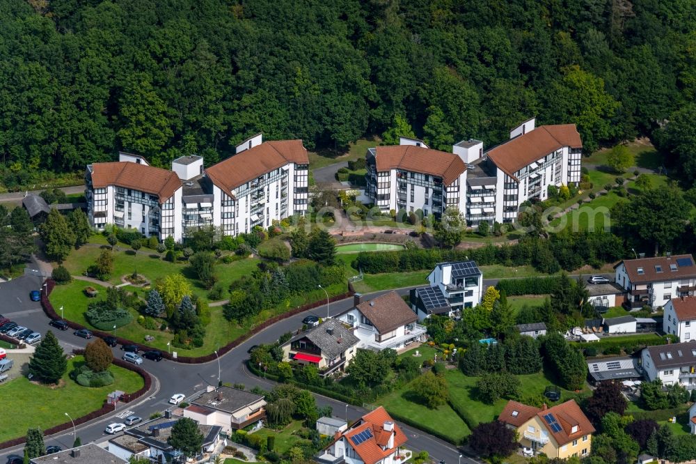 Aerial image Bad Kissingen - Building the retirement home Premium-Residenzen of Edition Neureuter GmbH in Bad Kissingen in the state Bavaria, Germany