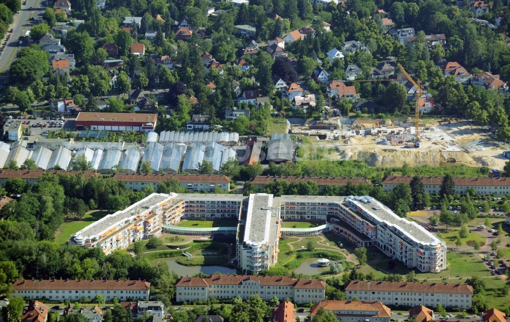 Berlin from the bird's eye view: Building the retirement home of Rosenhof Ahrensburg Seniorenwohnanlage Betriebsgesellschaft mbH in Berlin in Germany