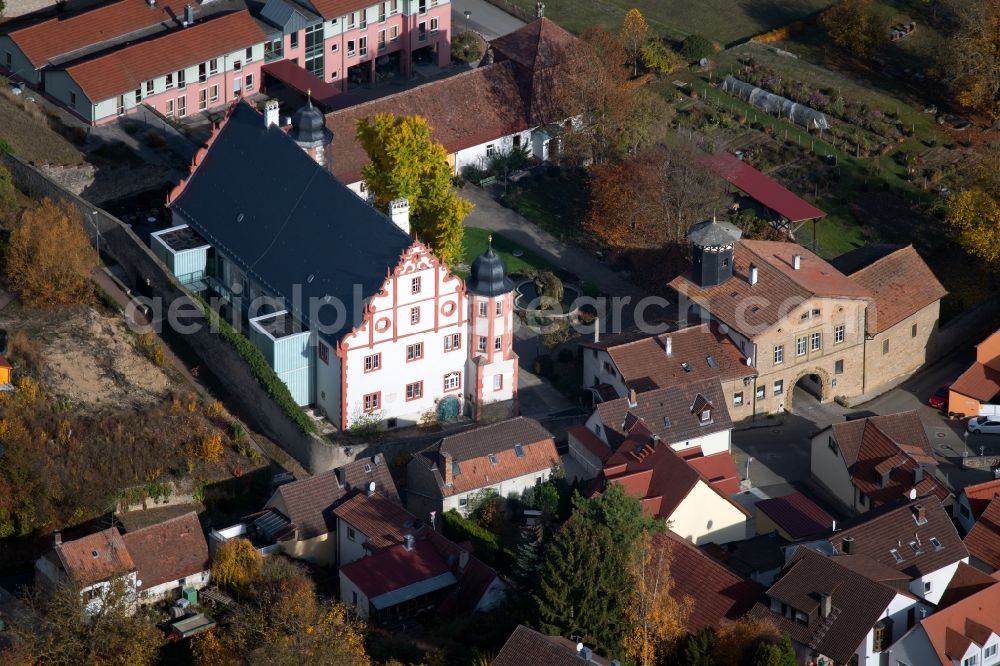 Mainstockheim from above - Building the retirement home Schloss Ebracher Hof in Mainstockheim in the state Bavaria, Germany