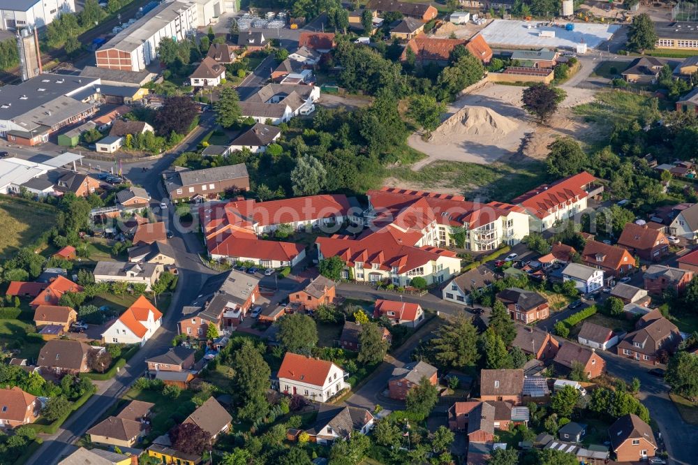 Lunden from above - Building the retirement home Seniorenhaus Sonnenhof and Rosengarten in Lunden in the state Schleswig-Holstein, Germany