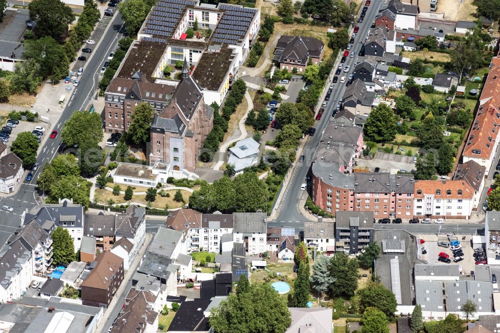 Aerial image Oberhausen - Building the retirement home Vincenzhaus in Oberhausen in the state North Rhine-Westphalia, Germany