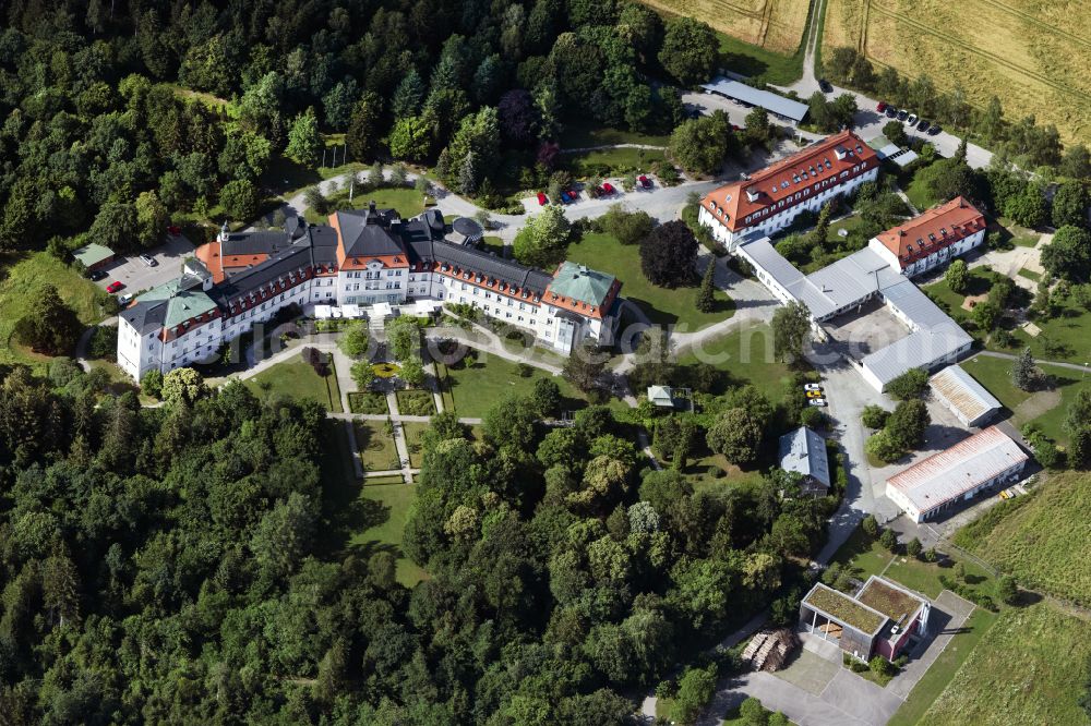 Krailling from above - Building the retirement home Waldsanatorium Planegg in Krailling in the state Bavaria, Germany