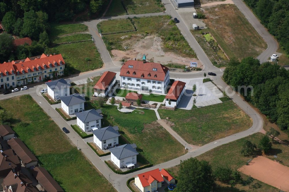 Hausen im Wiesental from above - Buildings and parks at the mansion and manor house in Hausen im Wiesental in the state Baden-Wurttemberg, Germany