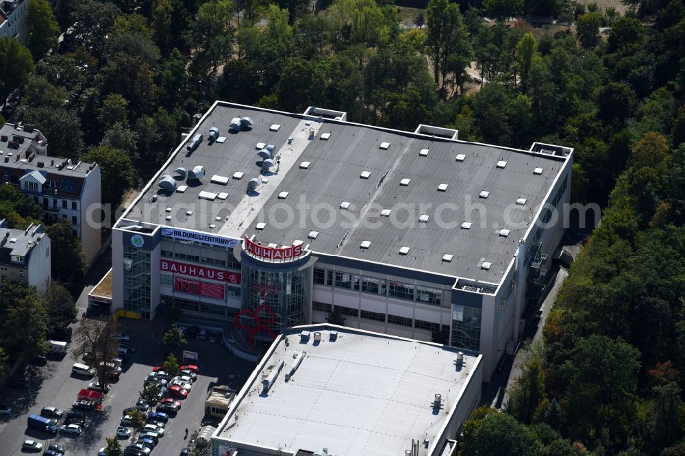 Berlin from the bird's eye view: Building of the construction market BAUHAUS Berlin-Neukoelln on Hasenheide in Berlin, Germany