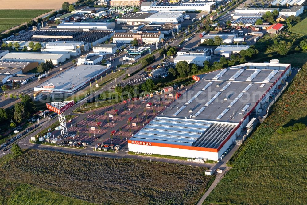 Aerial image Bruchsal - Building of the construction market Bauhaus Bruchsal in Bruchsal in the state Baden-Wurttemberg, Germany