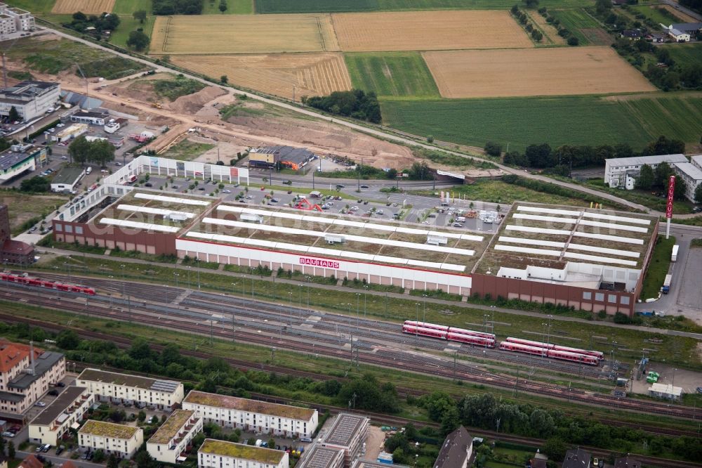 Aerial image Heidelberg - Building of the construction market of BAUHAUS Heidelberg in Heidelberg in the state Baden-Wuerttemberg, Germany