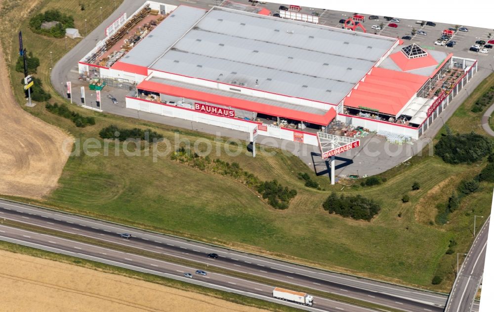 Aerial image Löddeköpinge - Building of the construction market Bauhaus in Loeddekoepinge in Sweden