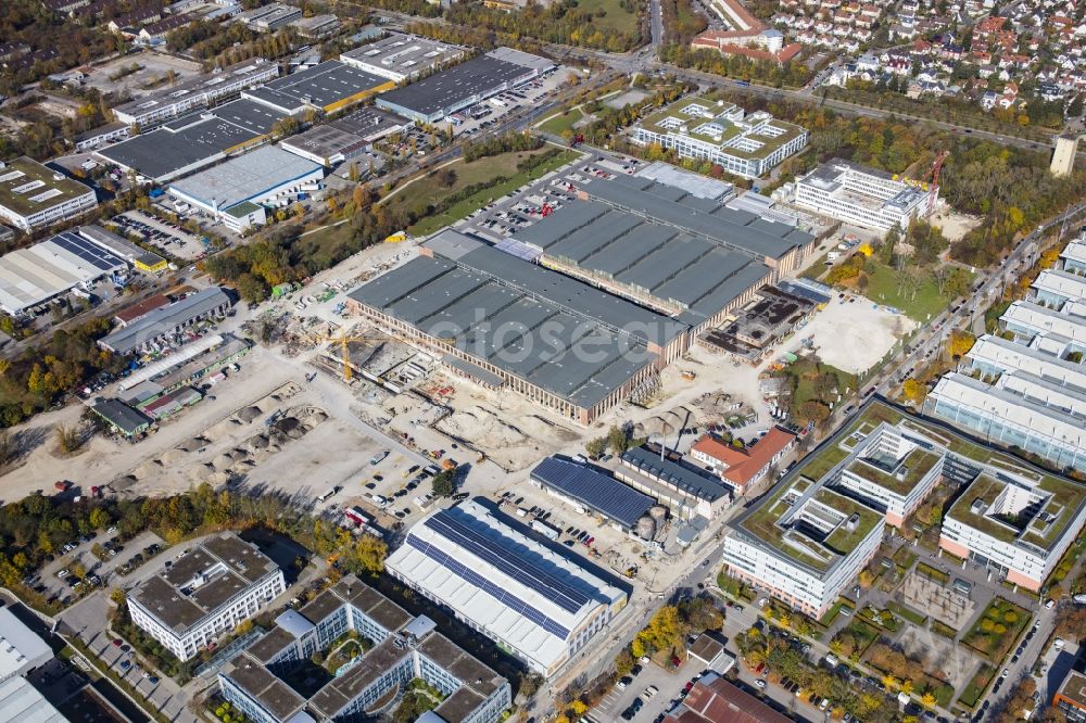 München from above - Building of the construction market of BAUHAUS Muenchen-Freimann on Maria-Probst-Strasse in the district Schwabing-Freimann in Munich in the state Bavaria, Germany