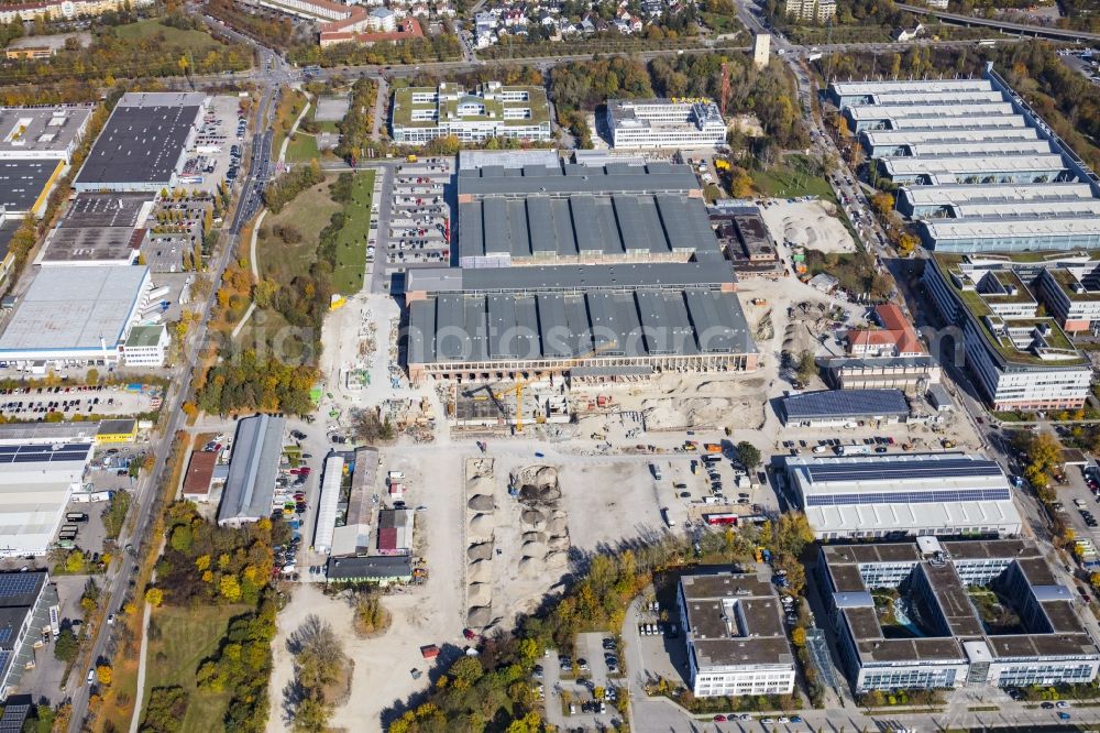 Aerial image München - Building of the construction market of BAUHAUS Muenchen-Freimann on Maria-Probst-Strasse in the district Schwabing-Freimann in Munich in the state Bavaria, Germany