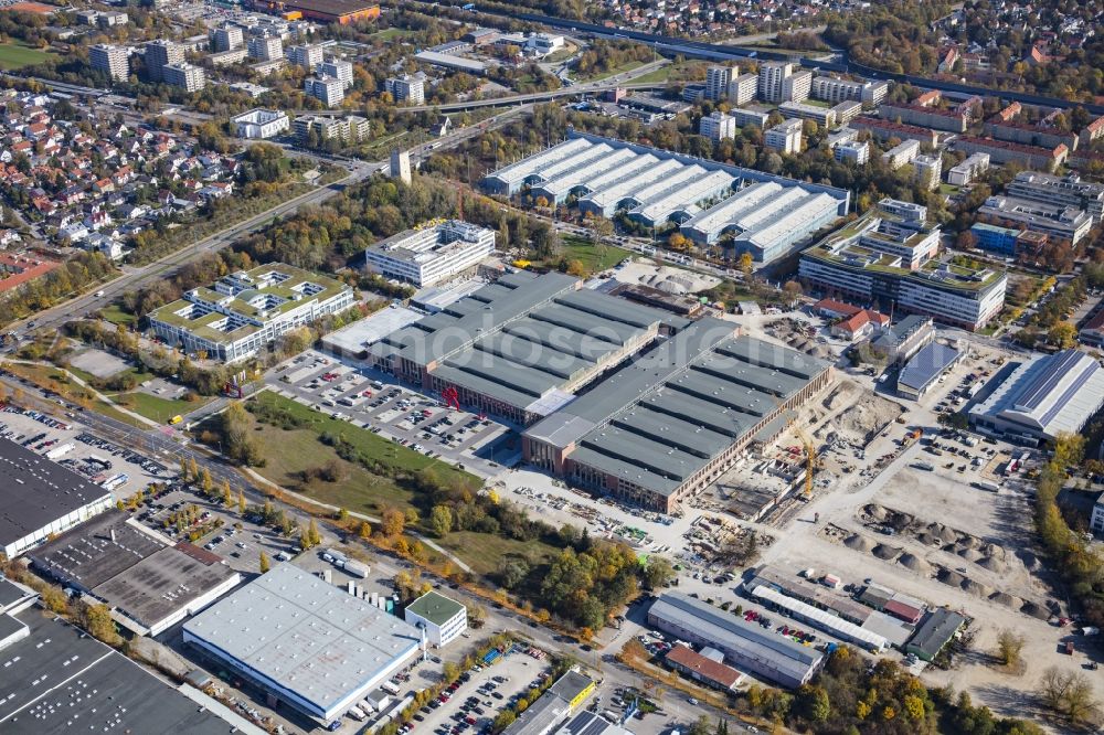 Aerial photograph München - Building of the construction market of BAUHAUS Muenchen-Freimann on Maria-Probst-Strasse in the district Schwabing-Freimann in Munich in the state Bavaria, Germany