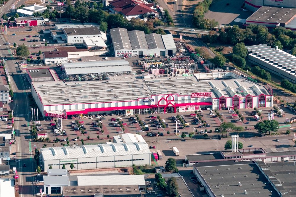 Offenburg from above - Building of the construction market Bauhaus Offenburg in Offenburg in the state Baden-Wurttemberg, Germany