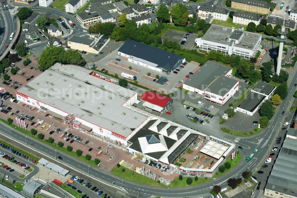 Aerial photograph Wetzlar - Building of the construction market BAUHAUS on Philipsstrasse in Wetzlar in the state Hesse, Germany