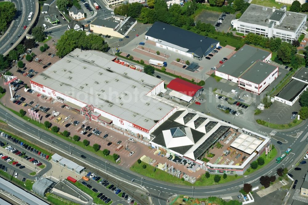 Wetzlar from above - Building of the construction market BAUHAUS on Philipsstrasse in Wetzlar in the state Hesse, Germany