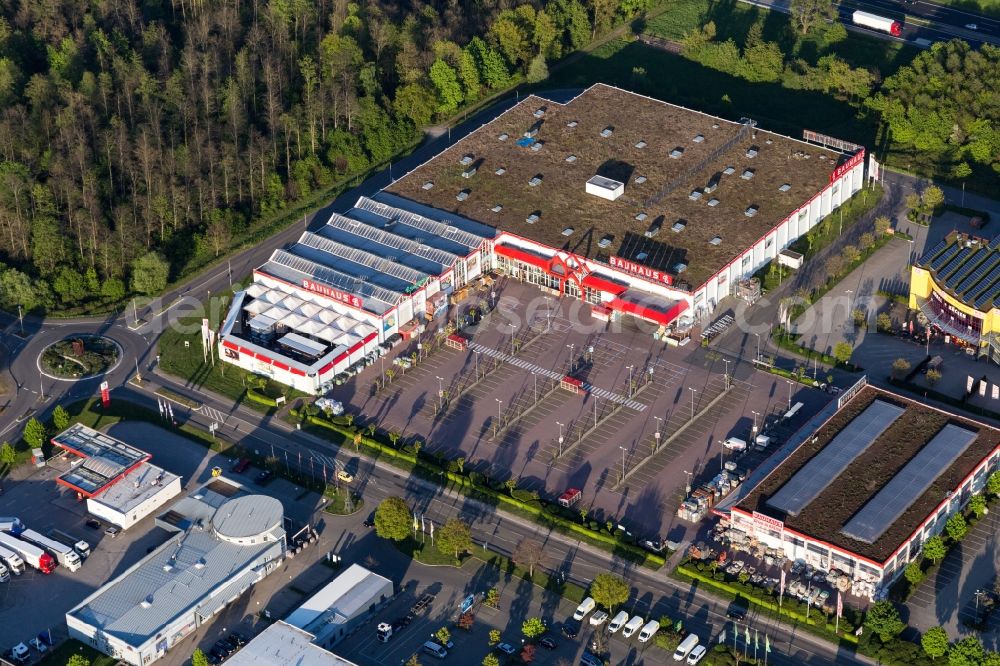 Aerial image Rastatt - Building of the construction market BAUHAUS Rastatt in Rastatt in the state Baden-Wuerttemberg, Germany