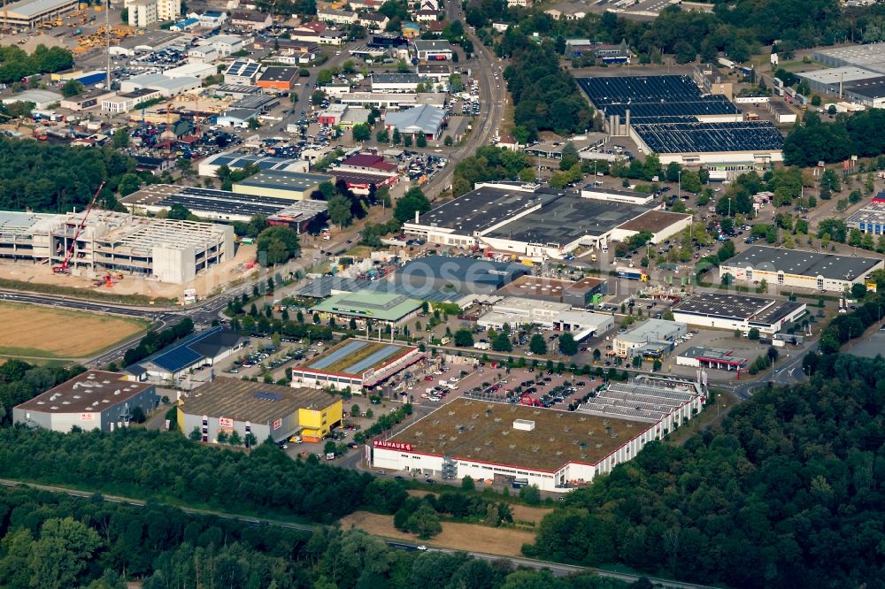 Aerial photograph Rastatt - Building of the construction market Bauhaus Rastatt in Rastatt in the state Baden-Wurttemberg, Germany