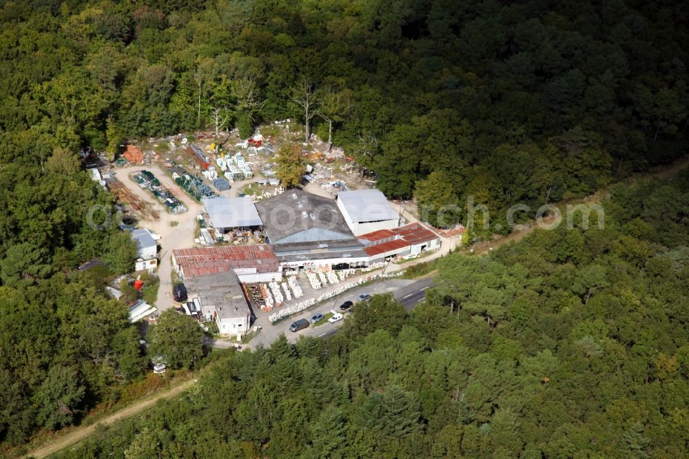 Aerial image Saint Benoit la Foret - Building of the construction market Bonn' Aff in Saint Benoit la Foret in Centre-Val de Loire, France