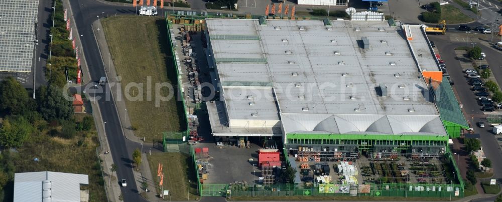 Aerial photograph Lindenberg - Building of the construction market of Globus Lindenberg in Lindenberg in the state Brandenburg