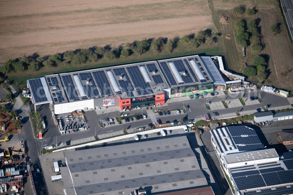 Aerial image Marktheidenfeld - Building of the construction market hagebaumarkt Marktheidenfeld GmbH on Udo-Lermann-Strasse in Marktheidenfeld in the state Bavaria, Germany