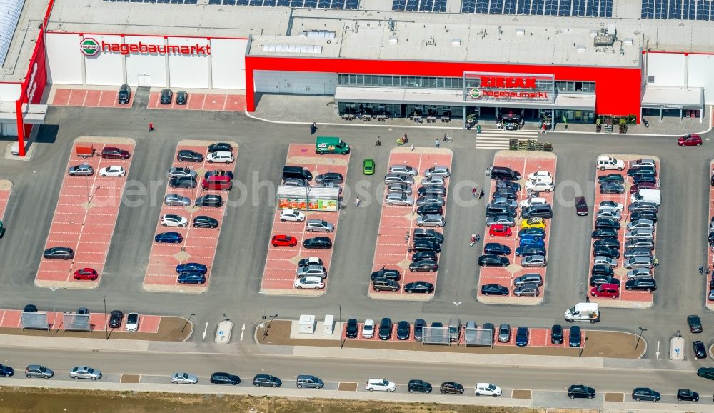 Aerial photograph Bochum - Building of the construction market of Hagebaumarkt Ziesak on Hauptstrasse in Bochum in the state North Rhine-Westphalia