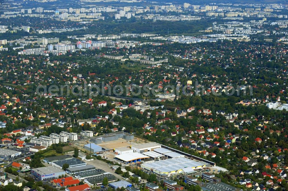 Aerial image Berlin - Building of the construction market Holz Possling in the district Mahlsdorf in Berlin, Germany