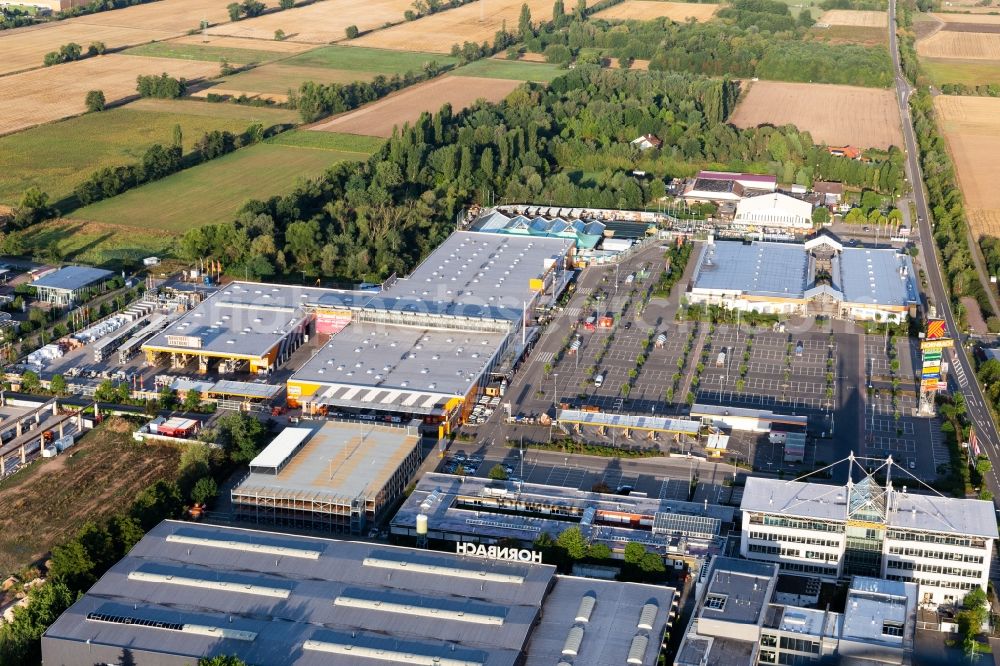 Aerial image Bornheim - Building of the construction market HORNBACH Bornheim in the district Industriegebiet Bornheim in Bornheim in the state Rhineland-Palatinate, Germany