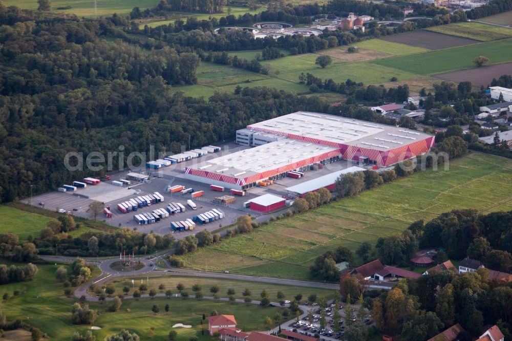 Aerial photograph Bornheim - Building of the construction market of Hornbach Zentrale in the district Industriegebiet Bornheim in Bornheim in the state Rhineland-Palatinate