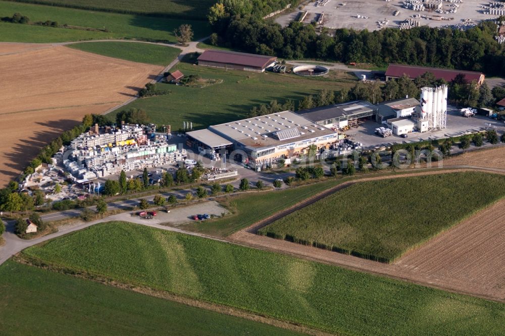 Sindelfingen from the bird's eye view: Building of the construction market Koempf Baufachmarkt GmbH in the district Darmsheim in Sindelfingen in the state Baden-Wurttemberg, Germany