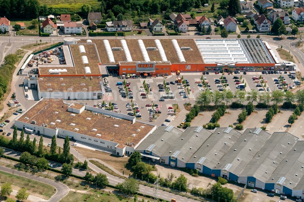 Aerial photograph Lahr/Schwarzwald - Building of the construction market Obi Lahr in Lahr/Schwarzwald in the state Baden-Wurttemberg, Germany