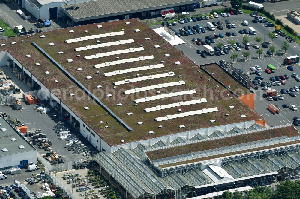 Aerial image Berlin - Building of the construction market of OBI Markt Berlin-Neukoelln on Naumburger Strasse in the district Neukoelln in Berlin, Germany