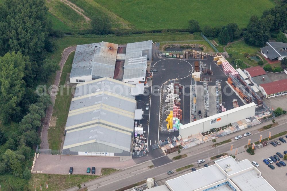 Aerial image Kandel - Building of the construction market UNION Bauzentrum Hornbach Kandel in the district Gewerbegebiet Horst in Kandel in the state Rhineland-Palatinate, Germany